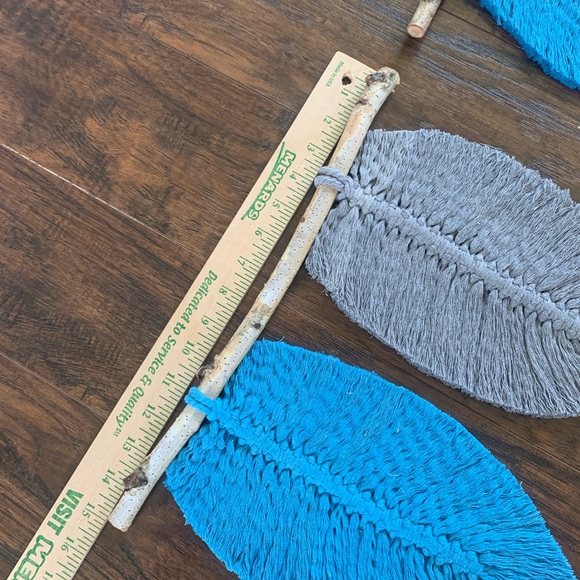 Set of 2: Grey and Blue Feathered Wall Art - Picture 12 of 14